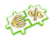 Puzzles with euro and percents symbols.