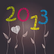 New Year 2013 Celebration - Abstract flowers.