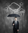 man with umbrella