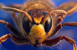 Wasp isolated on blue background