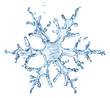 snowflake from water splash with bubbles