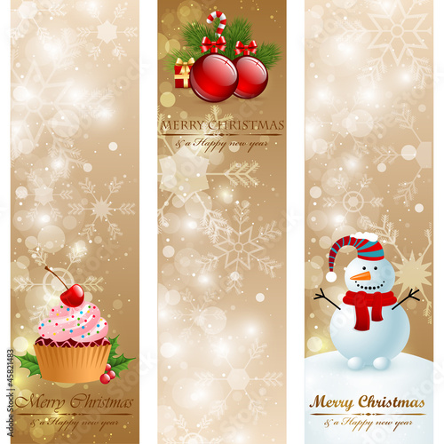 Vector: Christmas vintage vertical banners. Christmas vintage vertical banners.