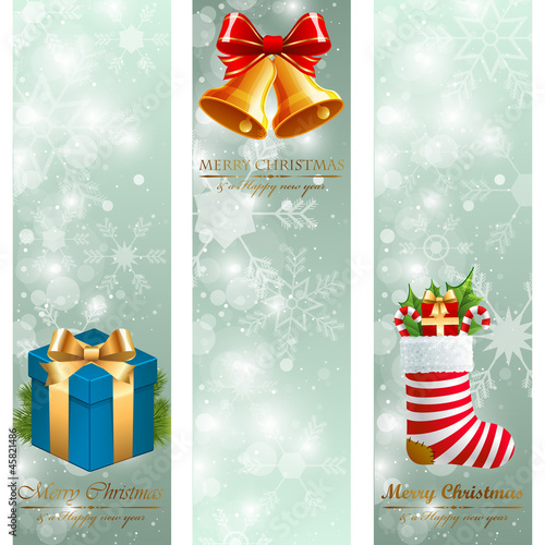 Vector: Christmas vintage vertical banners. Christmas vintage vertical banners.