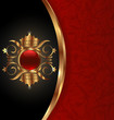 Gold invitation frame with heraldic crown
