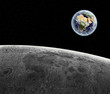 Blick vom Mond auf die Erde - Earth texture by NASA.gov