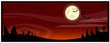 Red background on the Halloween theme