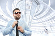 Photo: Businessman under Reichstag dome Businessman under Reichstag dome