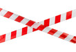 Crossed red white warning tape