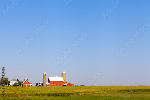 Photo: American Country Farm With Blue Sky American Country Farm With Blue Sky
