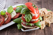Stacked Tomato and Mozzarella Slices