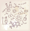 Hand draw chemistry on background