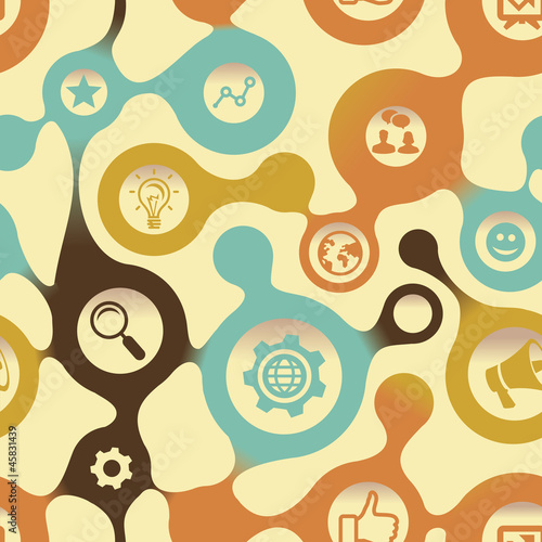Vector: Vector social media pattern with intenet icons Vector social media pattern with intenet icons