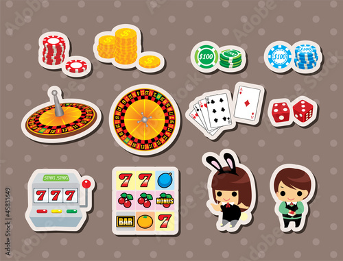 Vector: casino stickers casino stickers