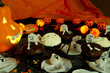 Halloween cupcakes with ghosts and tombstones