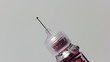 Insulin drops follow from a needle