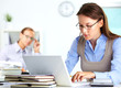 Secretary working