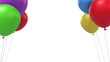 Balloons background, loop-able 3d animation with alpha