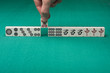 Smooth table surface with a mahjong on it
