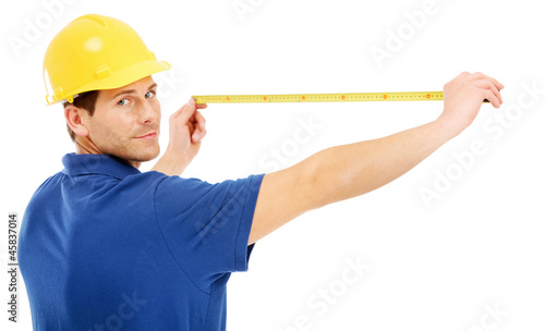 Photo: Measuring his skills Measuring his skills