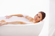 Having a relaxing bath