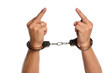 Hand with handcuffs