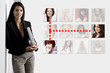 Concept of woman and friends list