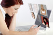 Woman using her mobile phone