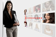 Concept of woman and friends list