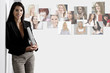 Professional woman holding laptop