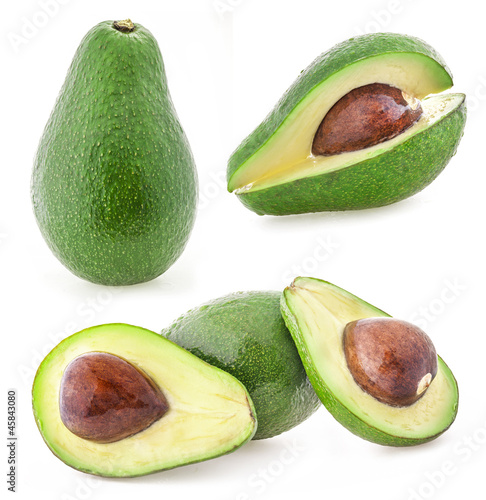 Photo: Avocado isolated on white background Avocado isolated on white background