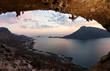 Photo: Silhouette of a rock climber at sunset. Kalymnos Island, Greece. Silhouette of a rock climber at sunset. Kalymnos Island, Greece.