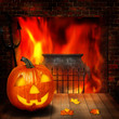 Illustration: Halloween abstract backgrounds witn pumpkin and fireplace Halloween abstract backgrounds witn pumpkin and fireplace