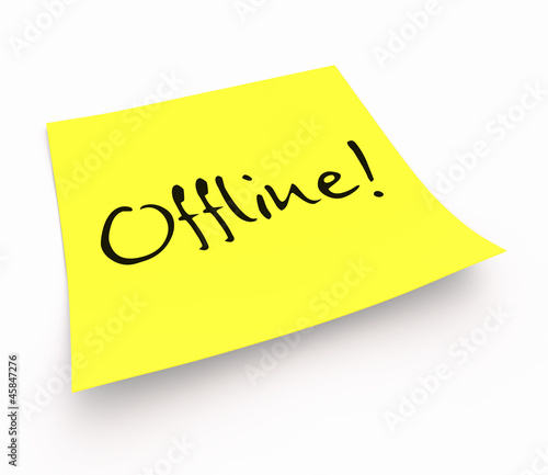Illustration: Notizzettel - Offline! Notizzettel - Offline!