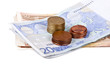 billetes y monedas de euro