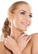 Beautiful woman looking over her shoulders