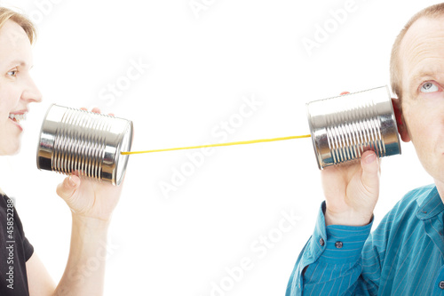 Photo: Two people having a conversation Two people having a conversation