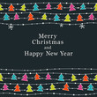 Vector: Cute Christmas and New Year card. Seamless borders. Vector Cute Christmas and New Year card. Seamless borders. Vector