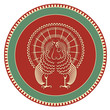 Turkey symbol on label background