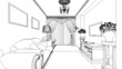 Classic interior creation, wireframe