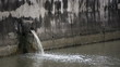 The waste water pipe from the village into the canal
