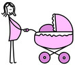 Schwangere mit Kinderwagen