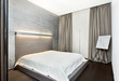 Modern minimalism style bedroom interior in monochrome tones