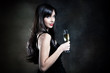 woman with champagne