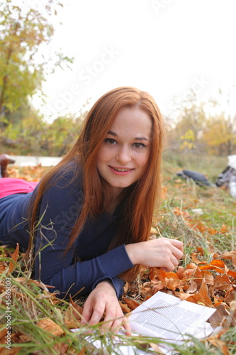 Photo: Redhead girl at outdoor Redhead girl at outdoor