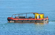 Old and small industrial pilot ship in Black sea