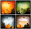 Four Halloween backgrounds. Vector
