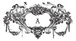 Vector: An ornament with two cherubs vintage engraving An ornament with two cherubs vintage engraving