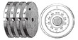 Rotary combination lock Safe locking mechanism vintage engraving