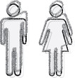 Vektor: people sticker man and woman people sticker man and woman