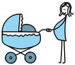 Schwangere mit Kinderwagen